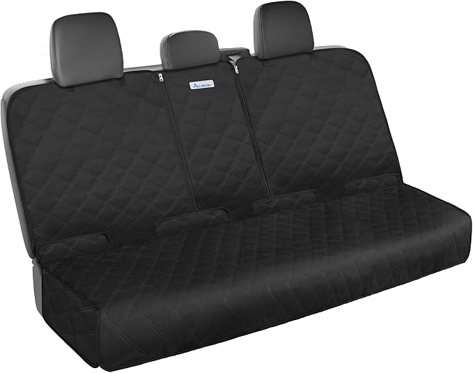 ALLANSING XL Back Seat Cover for Full-Size Trucks/SUVs Rear Split Bench, Heavy Duty 900D Waterproof Non-Slip Car Seat Protector for Messy Pet Dogs & Kids, Easy Clean (Black)