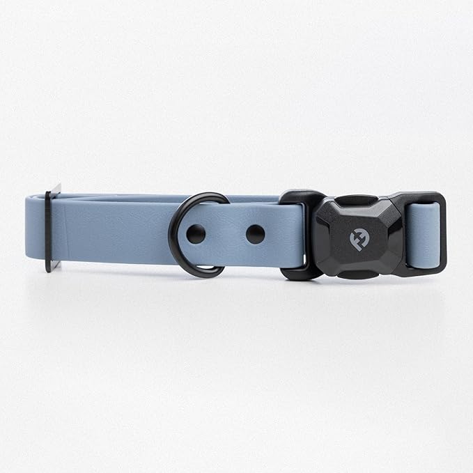 2026 New Edition, Fei & Eve PVC MagEase Dog Collar - Patented Magnetic Buckles | Fur-Safe | 450LB Escape-Proof | Adjustable Fit | Large (Dusk Blue)