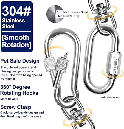 Tie Out Cable for Dogs Up to 300lbs,65ft Extra Strong 1000lbs Break Strength Tie-Out Tether Trolley Training Lead,Dog Run Cable for Yard Garden Park Camping Outside (Blue, 300lbs 65ft)