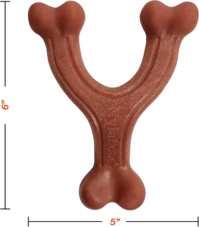 Nylabone Wishbone Strong Chew Toy for Dogs Made with Real Bacon, Durable Dog Chew Bones for Aggressive Chewers, Long-Lasting Flavor Keeps Dogs Busy, Large Dog Toys - Up to 50 lbs, 1 Count