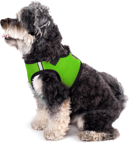 THE WORTHY DOG Step-in Dog Harness for Large Dogs, Comfortable Mesh, Reflective, Strong Hook and Loop Closure, Quick Release Buckle, Lime Green, XX-Large