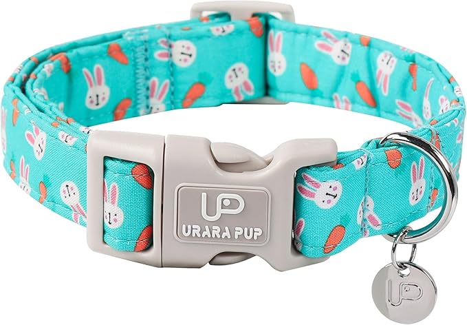 Easter Bunny Dog Collar, Cotton Easter Eggs Puppy Collar for Puppy Girl Boy Dogs, Lovely Bunny Pet Collar with Durable Buckle