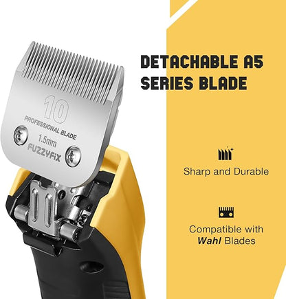 Professional Dog Clippers for Grooming with Charging Replacement, Low Noise Pet Grooming Kit for Thick Curly Matted Heavy Coats Cordless Hair Trimmer with 8 Metal Guide Combs for Animal Horse