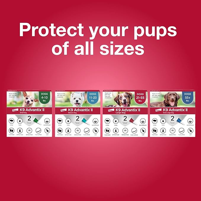 K9 Advantix II Small Dog Vet-Recommended Flea, Tick & Mosquito Treatment & Prevention | Dogs 4-10 lbs. | 6-Mo Supply