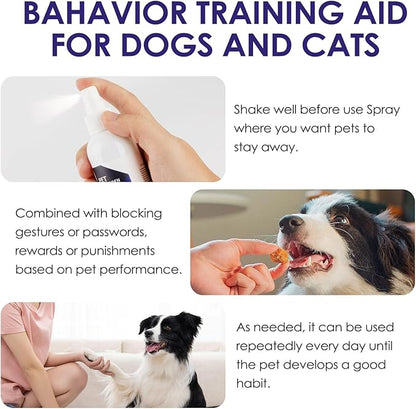Bitter Apple Spray for Dogs to Stop Chewing, 175ML No Chew Spray for Dogs, Natural Dog Deterrent Spray for Pet Behavior Training, Indoor & Outdoor Safe, Alcohol Free/Non-Toxic/No Sting & No Smell