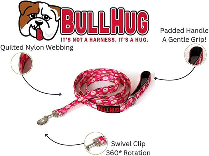 BULLHUG 6 FT Bulldog Leash with Padded Handle. Perfect for Bulldogs, French Bulldogs, Pugs & All Breeds. Leashes for Walking, Training Lead for Bulldogs (Donut)