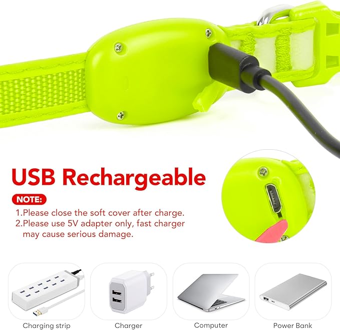 Light up Collar for Small Dog,Vizpet XS Adjustable Size Nylon Collar USB Rechargeable Bright Safety Pet Collar for Cats Small Dogs (Green, X-Small[ 8.66-11.9 inch/22cm-30cm])