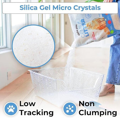 Genius Litter Health Monitoring Cat Litter, Featured on Shark Tank, Lightweight Crystal Silica Gel, Non Clumping, Dust Free, Low Tracking, Odor Control for Indoor Cats and Kittens, 6 lb Bag