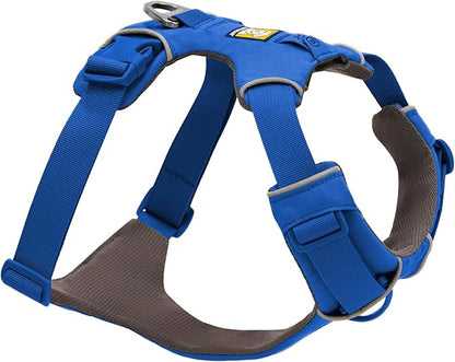 Ruffwear, Front Range Dog Harness, Reflective Soft Padded Everyday Harness with Dual Leash Clips, Adjustable and Lightweight Fit for Training or Walking for All Dogs, Blue Pool, X-Small