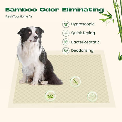 DOGGO DOUG Puppy Pads 30 Count Small 22x22in Bamboo Training Pads Deodorizing Leakproof Quick Drying Dog Pee Pads Super Absorbent Disposable Pee Pads for Dogs Puppies, Doggie, Cats, Rabbits