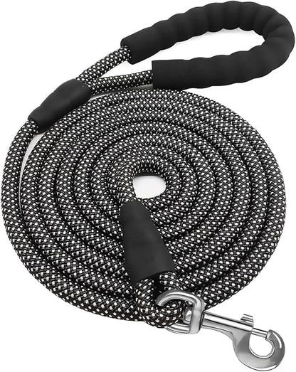 30FT Long Leash for Dogs,Heavy Duty Reflective Long Dog Leash with Swivel Hook and Comfortable Padded Handle for Large Medium Small Pets