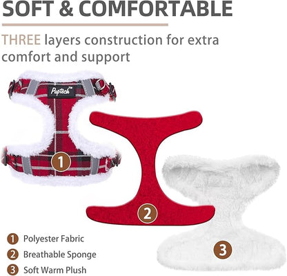 PUPTECK Dog Harness and Leash Set Small Sized, Step in No Pull Adjustable Puppy Cat Harness Reflective Pet Vest
