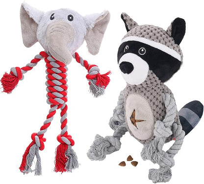 Rope Dog Toys to Keep Them Busy - Tug of War Dog Toys for Boredom Plush Interactive Squeaky Puppy Toys for Small Medium Large Dogs, Birthday Training Gifts