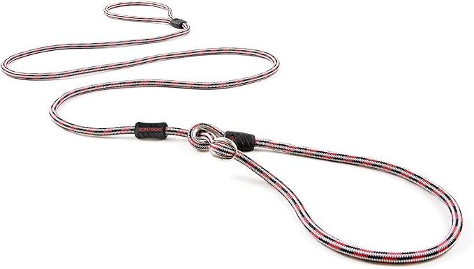 EzyDog Luca Slip Lead Dual Function Heavy Duty Rope Leash for Dogs That Pull Slip Leash & Gentle Lead Head Halter, Small (5.5ft x .23', Red)