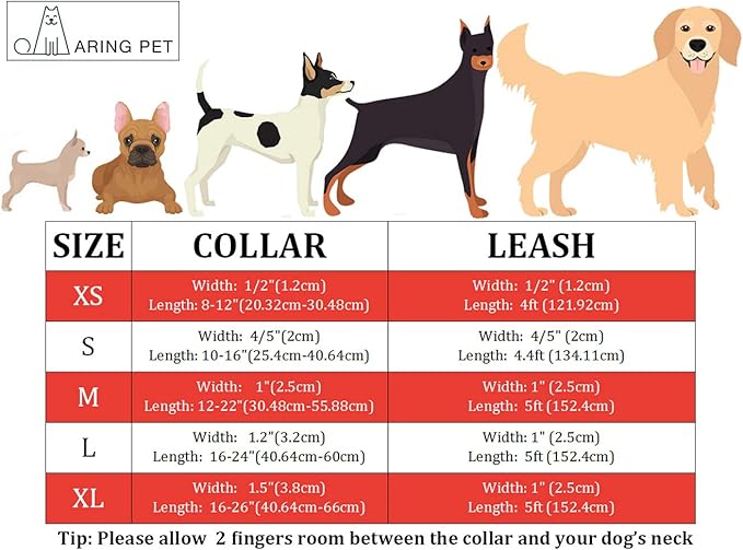 ARING PET Velvet Dog Collar Set, Cute Velvet Dog Collar and Leash Set, Soft & Comfy, Adjustable Christmas Red Collars with Metal Buckle for Small Medium Large and Girl Boy Dogs