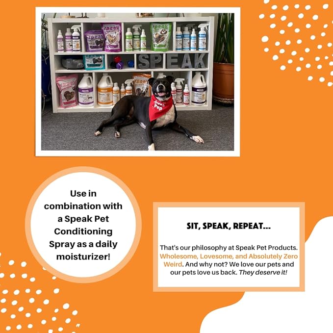 Speak Pet Products Natural Dog Shampoo with Pump, Moisturizing Coconut Papaya, 1 Gallon