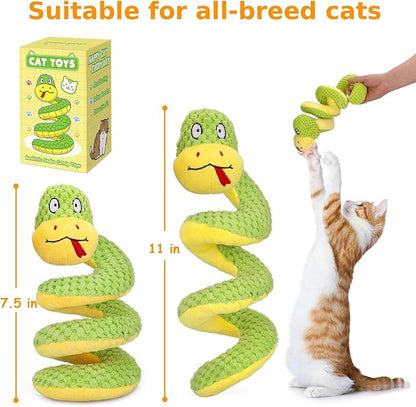 Retro Shaw Cat Toys, 11 in Realistic Catnip Snake Toy with Crinkle Sound Inside, Cat Nip Toys with SilverVine, Stuff Snake Interactive Snake Toy for Cats to Chew