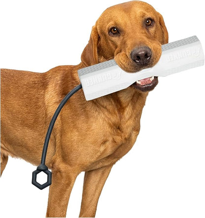 GUNNER Dog Training Bumper - Durable Retriever Dummy for Professional Training, Perfect for Water Activities, Hunting, and Outdoor Retrieval Practice, with Adjustable Rope for Easy Handling (White)