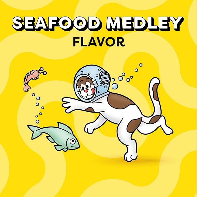 Temptations Classic Crunchy and Soft Cat Treats, Seafood Medley Flavor, 6.3 oz. Pouch (Pack of 10)
