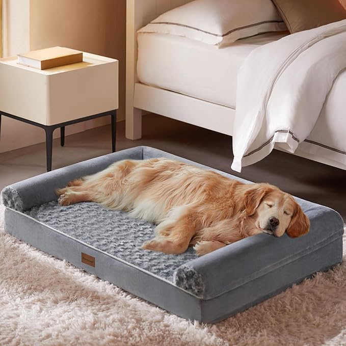 BFPETHOME Dog Beds for Large Dogs, Orthopedic Dog Bed for Medium Large Dogs,Big Waterproof Couch Pet Bed with Removable Washable Cover