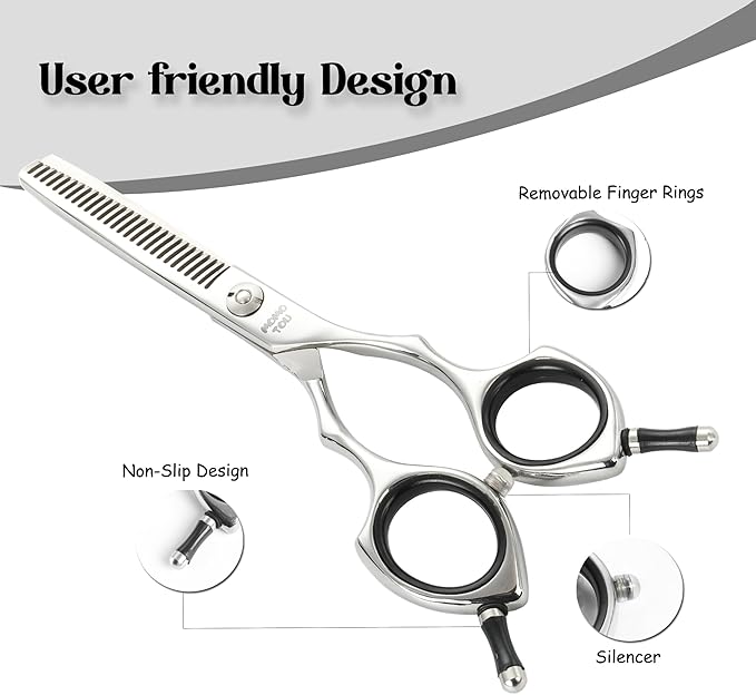 Momotou Dog Grooming Scissors 5 inch Small Thinning Scissors Super Light Professional 440C Stainless Steel Pet Shears for Trimming Face and Paws Nose Ear Easy Use.