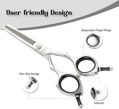 Momotou Dog Grooming Scissors 5 inch Small Thinning Scissors Super Light Professional 440C Stainless Steel Pet Shears for Trimming Face and Paws Nose Ear Easy Use.