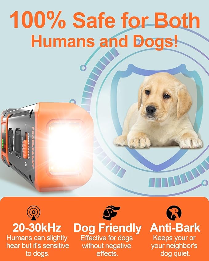 Dog Training Bark Deterrent Device, Anti-Barking Device for Dogs, Stop Bad Behavior Without Yelling or Swatting, Ultrasonic Stopper Alternative to Shock Collar