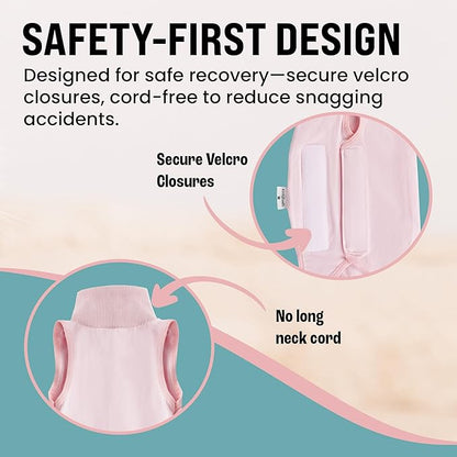 KittyCraft Cat Recovery Suit - Strangle-Proof Post Surgery Cat Onesie, Cat Post-Surgery Suit (Large, Pink)