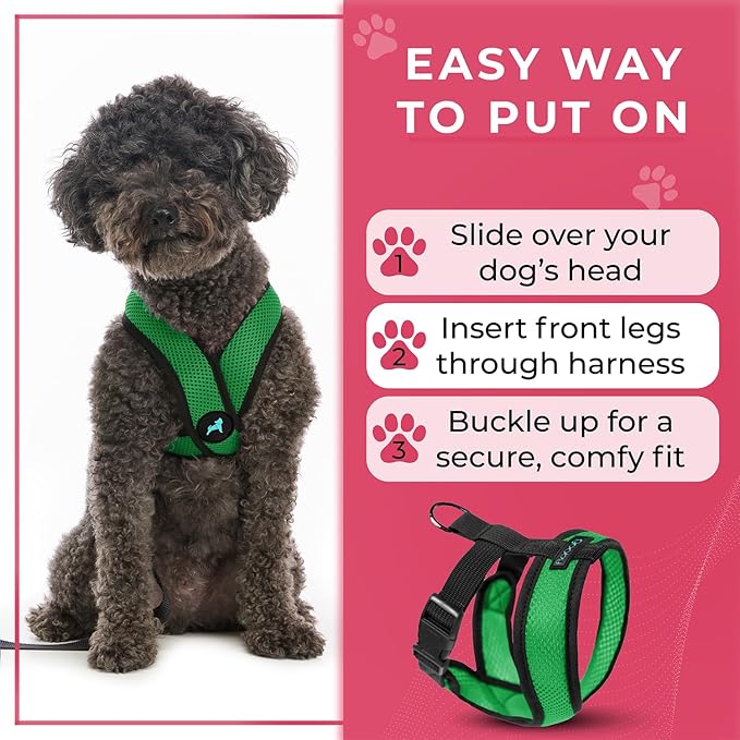 Gooby Comfort X Head In Harness - Hunter Green, X-Large - No Pull Small Dog Harness Patented Choke-Free X Frame - On the Go Dog Harness for Medium Dogs No Pull or Small Dogs for Indoor and Outdoor Use