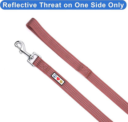 Pawtitas Marsala Brown Dog Leash 6 ft XS/S Reflective Durable Lightweight Dog Lead for Small Dogs and Puppies