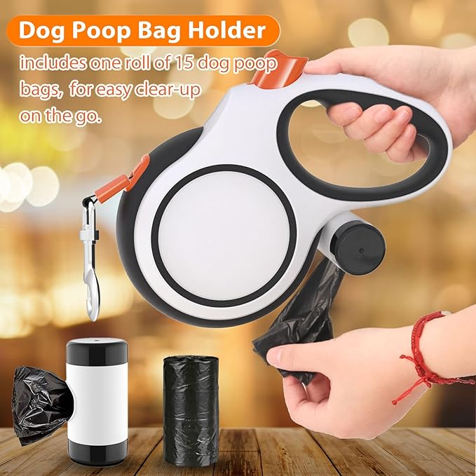 Meegood Retractable Dog Leash 26ft Heavy-Duty for Medium & Large Dogs - Upgraded Lock, Tangle-Free, Ergonomic Grip - Perfect for Walking, Running, Outdoor Training