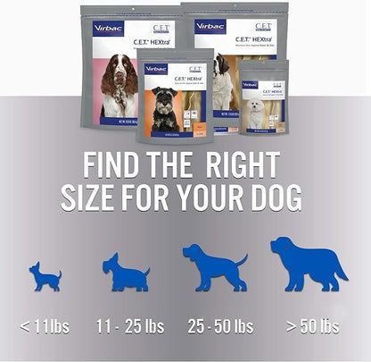 Virbac C.E.T. HEXtra Premium Oral Hygiene for Dogs, over 50lbs.