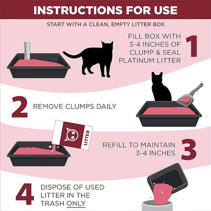 ARM & Hammer Clump & Seal Platinum Cat Litter, Multi-Cat, 14-Day Odor Control, Rock-Hard Clumps, 18 lbs – Powerful Odor Eliminator with Baking Soda