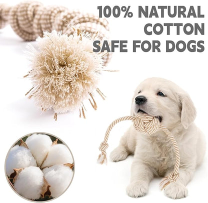 PATTEPOINT Dog Rope Toy for Small Dog 5pcs, Natural Chew Toys for Puppy, Medium & Small Dogs, Tug of War Rope for Puppies Clean & Relieve Teething