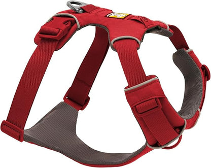 Ruffwear, Front Range Dog Harness, Reflective Soft Padded Everyday Harness with Dual Leash Clips, Adjustable and Lightweight Fit for Training or Walking for All Dogs, Red Canyon, XX-Small
