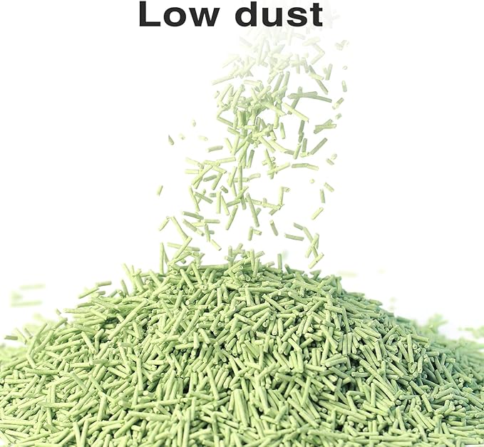 DI BI GRAMAS Cat Litter 24LB/4 Packs Dust-Free Clumping Tofu Cat Litter Quickly Absorb Odors Toilet Can Flush Into The Toilet Pure Natural tofu cat Litter (Green Tea)