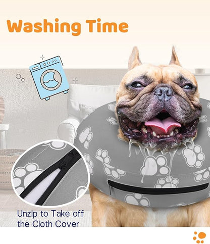 Supet Inflatable Dog Cone Collar Alternative After Surgery, Doggie Neck Donut Collar Recovery ECollar for Post Surgery, Soft Dog Cone for Small Medium Puppies Cats