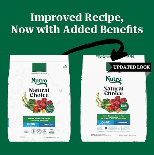 Nutro Natural Choice Large Breed Puppy Food Dry, Lamb & Brown Rice Recipe, 30 lb. Bag