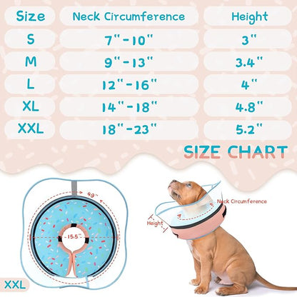 Supet Raised Inflatable Dog Cone Collar to Stop Licking, Soft Dog Cone Alternative After Surgery, Doggie Neck Donut Collar for Small Medium Large Dogs