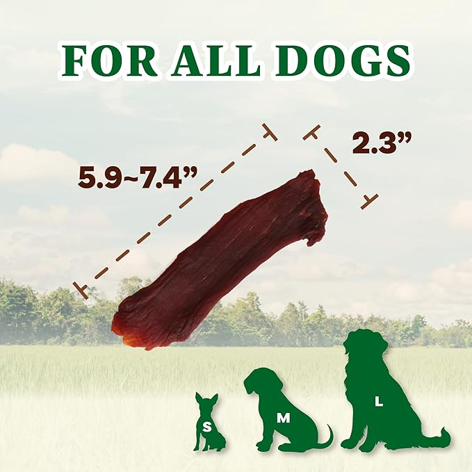 A Freschi srl Buffalo Dog Treats, All-Natural, Hypoallergenic, High Protein, Low Fat, Human Grade Puppy Chews – Healthy Grain-Free Training Treats, 4oz Jerky