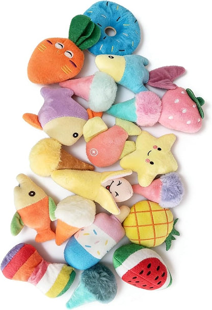 19 Pack Puppy Squeaky Dog Toys Set Plush Puppies,Cute Chew Pets Dog Toy with Squeakers for Small Dogs Playtime