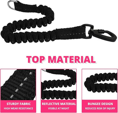 Long Dog Leash 10 FT: Heavy Duty Rope Leashes for Dogs Training with Swivel Lockable Hook Reflective Threads Bungee and Padded Handle - Dog Lead for Large Small Medium Dogs Outside Walking Hiking Red