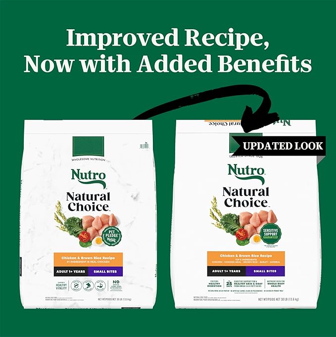 Nutro Natural Choice Adult Small Bites Dog Food, Chicken & Brown Rice Recipe, 30 lb. Bag