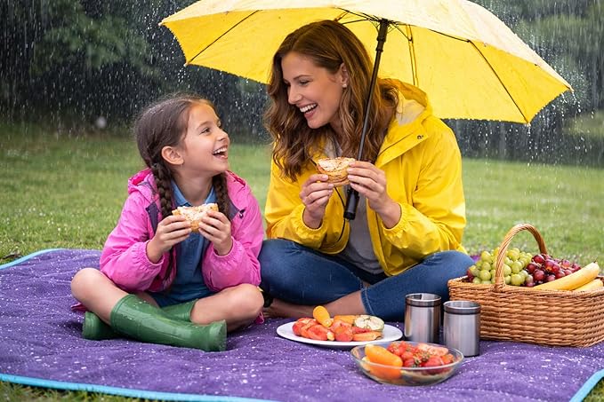 Premium Deluxe 100% Waterproof Blanket Guarantees to Keep Your Bed Dry! Crinkle-Free Ultra-Soft Fleece Furniture Protector for People Kids Pets. EZ Wash/Dry Purple/Blue Reversible 80x60
