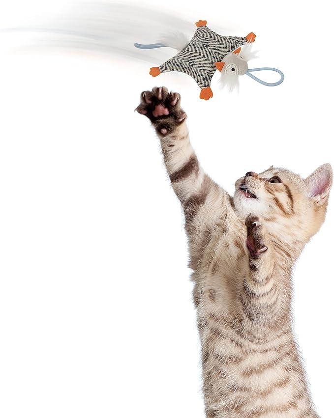 Instincts by SmartyKat HappyNip Soarin' Squirrel Crinkle Launcher Plush Interactive Cat Toy, Contains Catnip & Silvervine - Multicolor, One Size