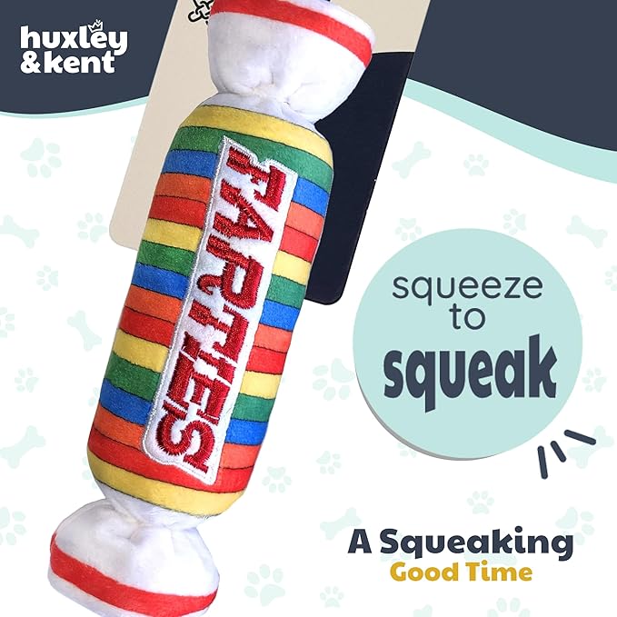 Huxley & Kent Funny Dog Toy w/Squeaker – Power Plush Squeaky Dog Toys for Small Dogs – Durable Small Stuffed Animal for Indoor Play & Fetch - Tiny Tuff Farties