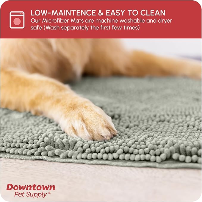 My Doggy Place Dog Mud Mat, 60" x 36" Light Gray – Thick Microfiber Entry Rug for Snow, Mud & Salt – Absorbent, Quick-Dry, Washer-Safe & Non-Slip, X-Large