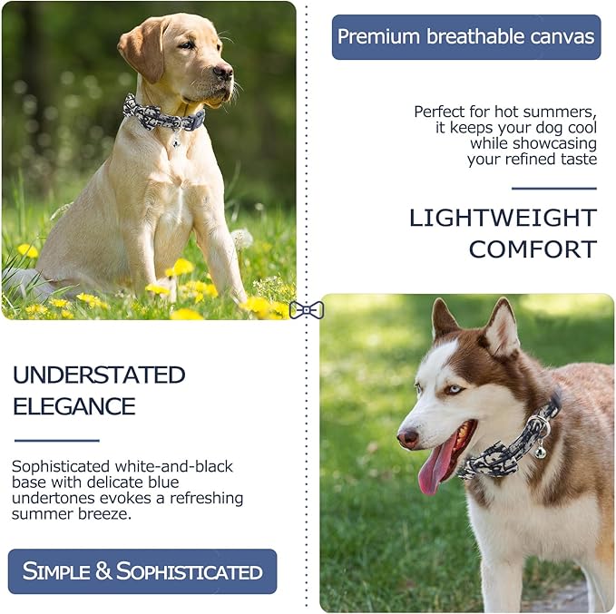 Bowtie Collars for Small Dogs, Elegant Puppy Collars with Leash Set, Tiny Dog Collars with Bowtie Adjustable 9.8"-13.8", Black, S