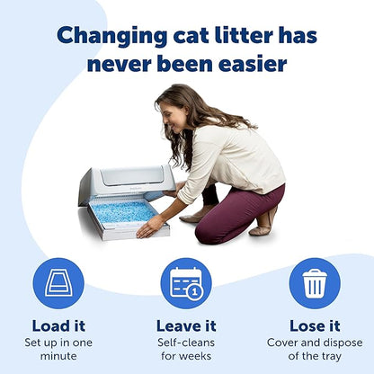 PetSafe ScoopFree Disposable Crystal Cat Litter Tray - Easy Cleaning Box - Refill Tray for Electric Litter Box - Fragrance Free - 4.3 lb Bags - 3 Pack