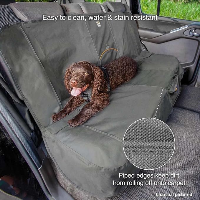 Kurgo Rover Bench Dog Seat Cover, Car Bench Seat Covers for Pets, Dog Back Seat Cover Protector, Water Resistant, Contains Seat Anchors, Scratch Proof, 55" Wide